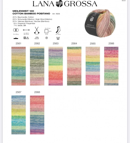 Lana Grossa Meilenweit 100 Cotton Bamboo Positano 